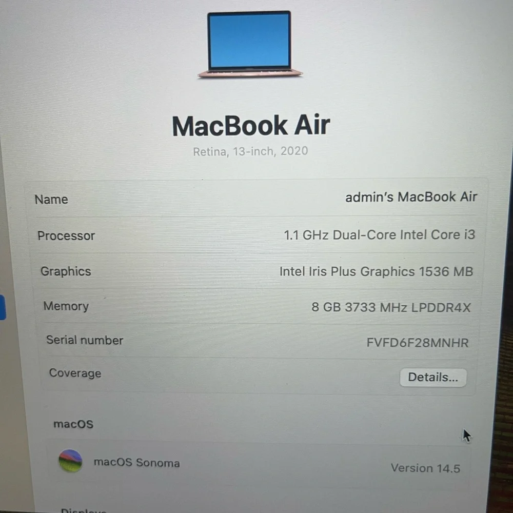 Apple MacBook Air m1 13in 2020 gold 256gb